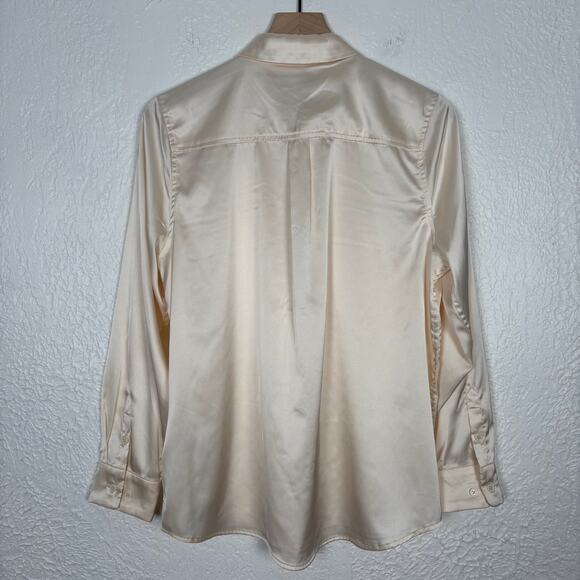 Equipment Signature Satin Long Sleeve Button Down Shirt Career Chic Medium - Picture 3 of 5